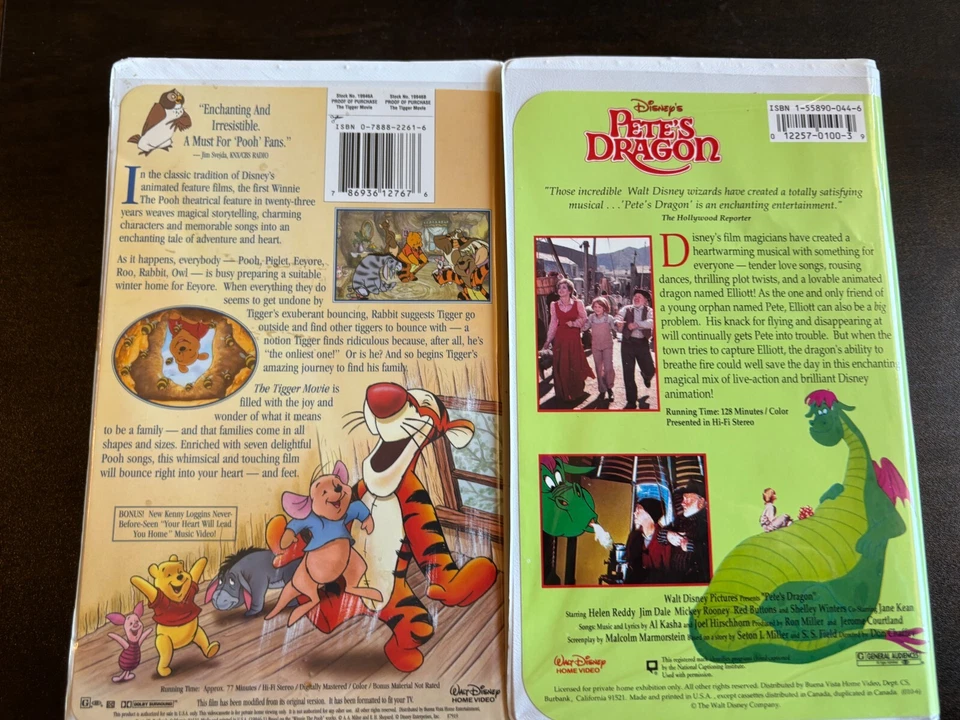 Vintage Disney VHS Tape Lot The Tigger Movie & Pete's Dragon - Image 2 of 4
