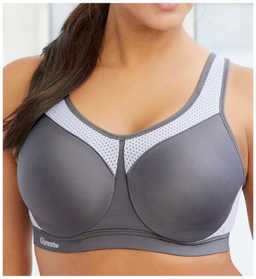 Glamorise Women's Sport High Impact Wonderwire Bra 9066, Grey, Size 34F, NWOT