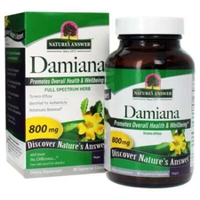 Damiana Leaf 800mg 90 Vegetarian Capsules Nature's Answer Turnera diffusa