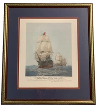 HAROLD WYLLIE "THE FIRST JOURNEY OF VICTORY" 1778 Sailing Boat Large Etching