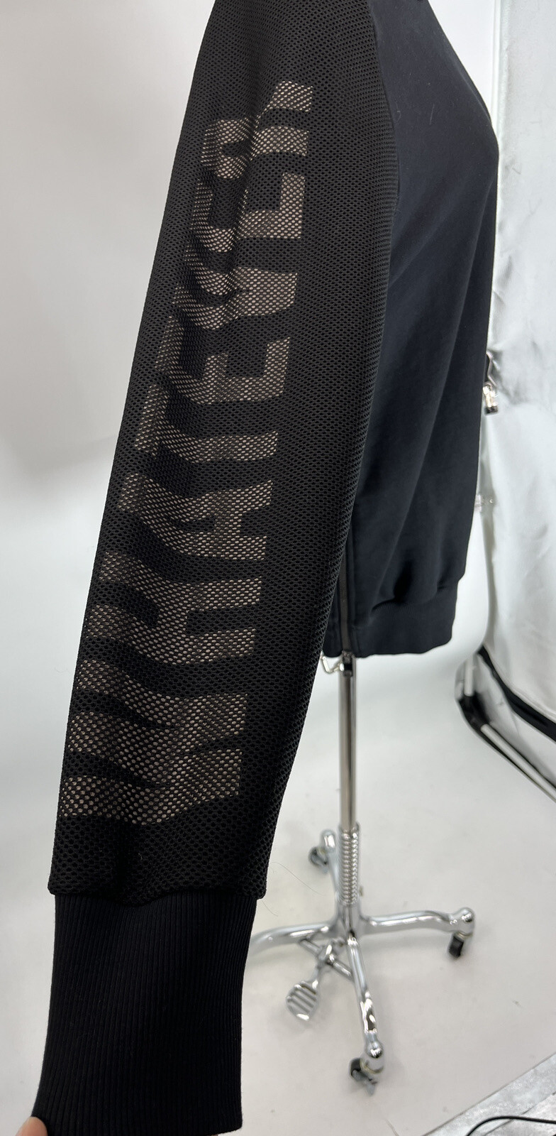 Diesel Black Mesh Zip Sides Sweatshirt Adult Small Whatever Sleeve Baddie thumbnail 3