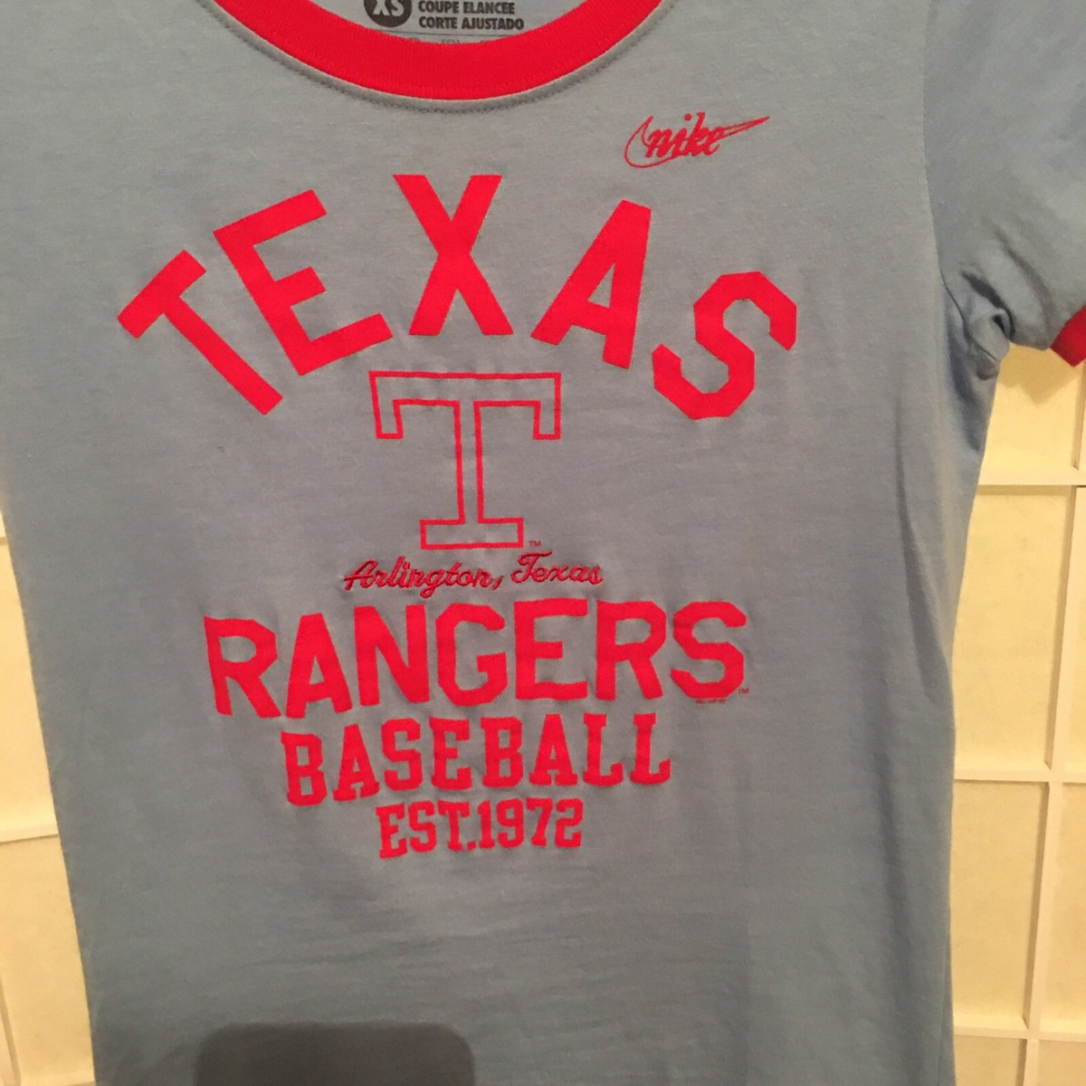 Nike Womens Vintage Texas Ranger Baseball Size XS Slim Fit
