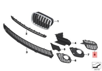 Original BMW 51118055270 - Gitter offen rechts M X5 online kaufen 