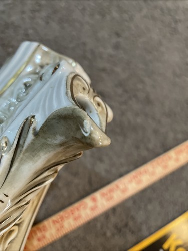Vintage Italian capodimonte marked majolica porcelain pitcher Ewer With Lid - Picture 9 of 11