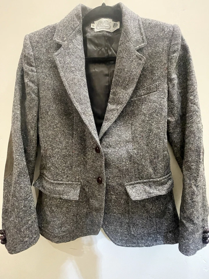 Vintage The Villager Womens 100% Wool Gray Suit Set Blazer 10 Skirt 6 Business - Image 2 of 4