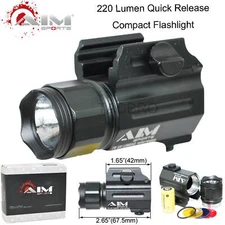 AIM SPORTS 220 Lumen LED Flashlight Compact Size with Quick Release Mount