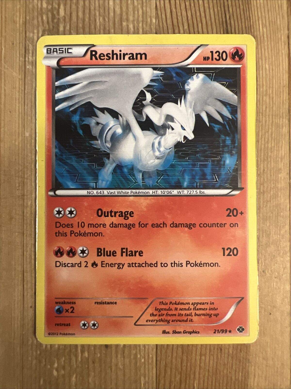 Pokémon TCG Reshiram Next Destinies 21/99 Exclusive Tinsel Holo HP