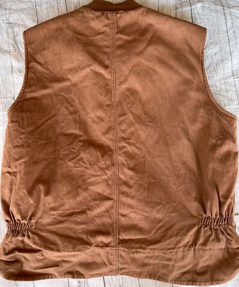 Chaleco de Lona Polar King By Key Para Hombres Marrón Forrado de Vellón Cremallera Completa Extra Grande Reg Foto 2 de 4