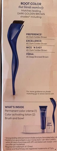 Clairol Nice'n Easy Root Touch Up Hair Color Kit #4G DARK GOLDEN BROWN - Picture 2 of 4