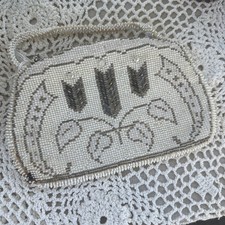 Antique Vintage Micro Beaded Purse. Made in Czechoslovakia. 7 1/4  x 4 1/4  