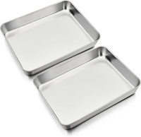 Backblech, Haware Edelstahl Kleine Auflaufform Fettpfanne Ofenform Backofen 2Er