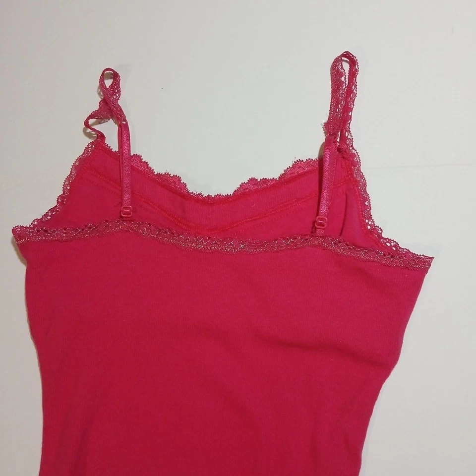 Camiseta sin mangas Justice para mujer adolescente cami camisola encaje rosa liso talla 12 Foto 4 de 4