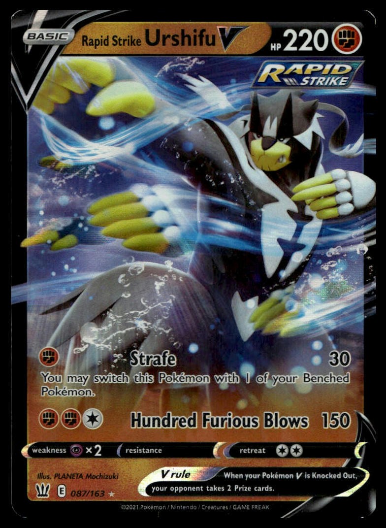 Rapid Strike Urshifu V #087/163 SWSH05: Battle Styles NM - Pokemon Card