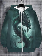 Green Dragon 3D All Over Print Hoodie Zip