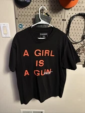 Pleasures a Girl Is a Gun Black Short Sleeve Shirt Size L