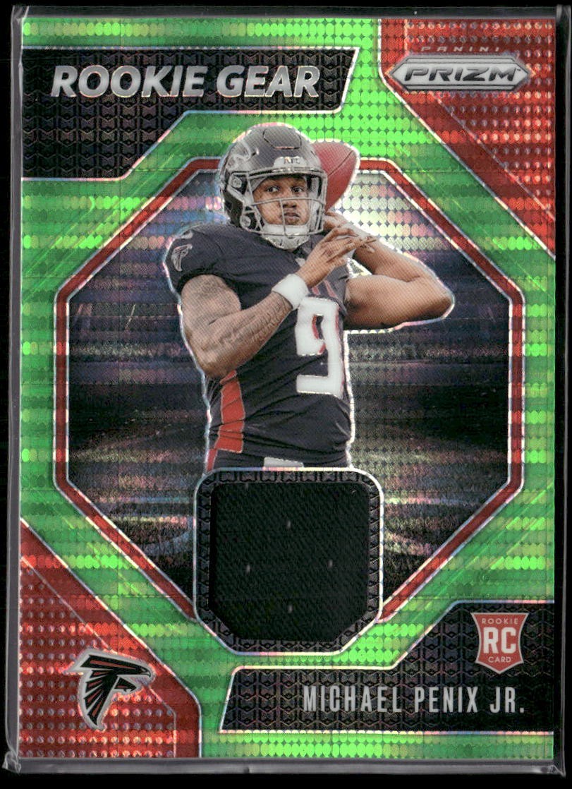 Michael Penix Jr. - 2024 Panini Prizm Rookie Gear Neon Green Pulsar #RG-MPJ