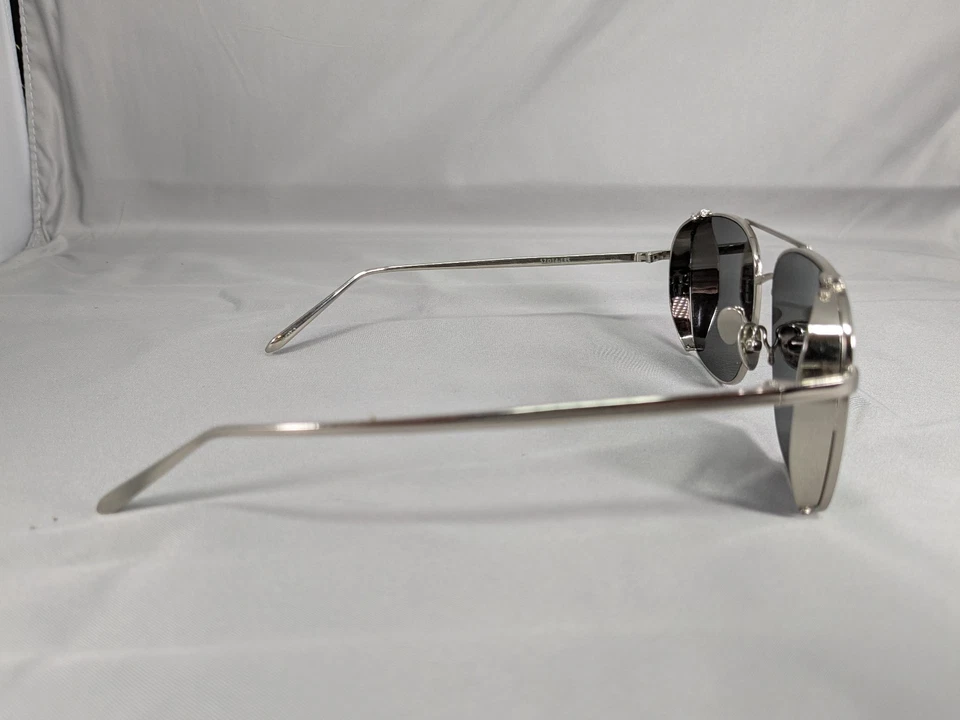 Linda Farrow Sunglasses / LFL / 453/2 / White Gold Frames / Mirrored Lenses - Image 3 of 4