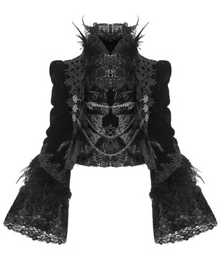 Eva Lady Dark Devore Barock Gothic Samt Kettenjacke