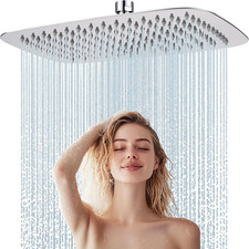 12 Inch All Metal Extra Large Rain Shower Head, Rectangle Shower Head for Full B
