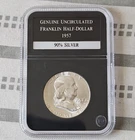 Franklin Half Dollar 1957 Uncirculated 90% Silver 50C PCS Stamps & Coins