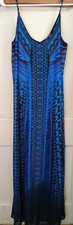 Express Women’s Maxi Dress Blue Abstract Size Medium Lined Chiffon