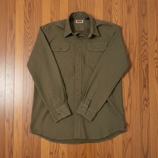Wrangler Mens Western Workwear Shirt Brown Chest Pockets Size M Cowboy Ranch