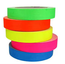 AISEY Neon Gaffer Cloth Tape, Fluorescent Colors Pro Gaff Tape Duct Tape UV Blac