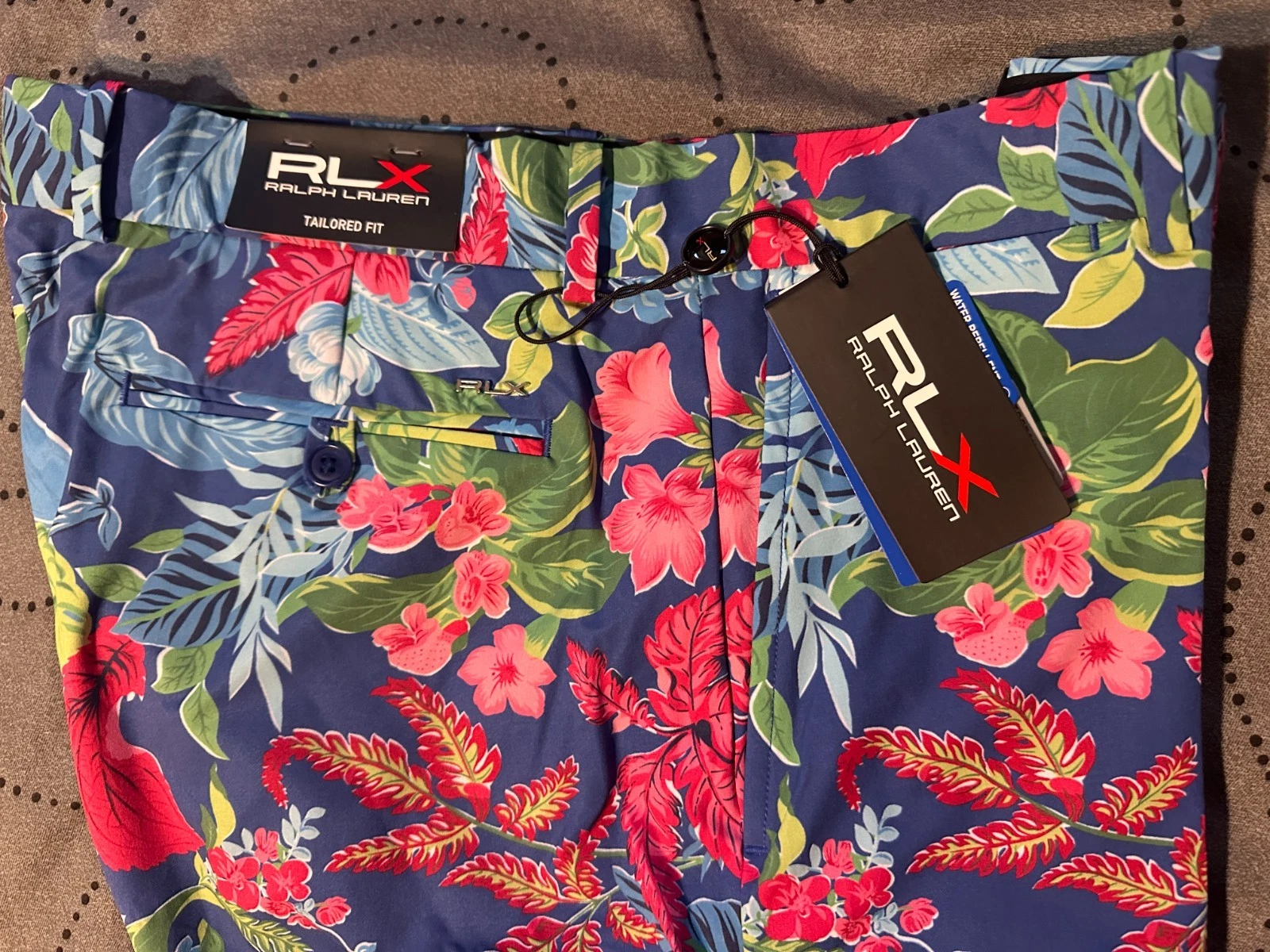 RALPH LAUREN RLX TAILORED FIT CASUAL GOLF SHORTS FLORAL PRINT SIZE 34 MEN $115