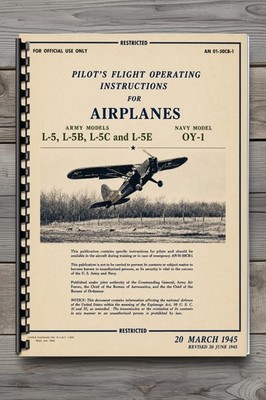 USAAF L-5 L-5B L-5C L-5E OY-1 Pilot Flight Operating Manual 1945 41P