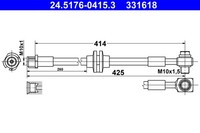 Vorderachse Links Ate 24.5176-0415.3 Bremsschlauch FüR Opel,Vauxhall