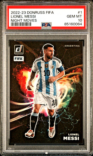 Lionel Messi #1 2022 Panini Donruss Night Moves card