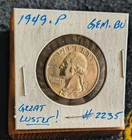 1949 Washington Quarter Brilliant Uncirculated, Gem.