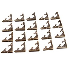 dophee 20Pcs Antique Brass Box Corner Protectors, 20Pcs,