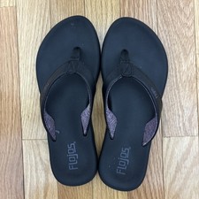 Women's FloJos Memory Flip Flop Sandals Black - Size 8 