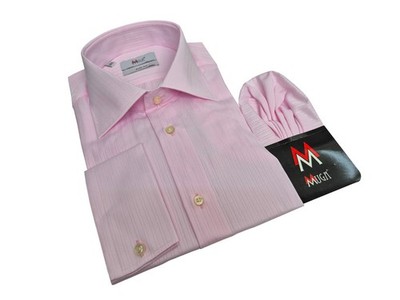 Streifen Herren Hemd Slim Fit Langarm 39/40 Gr.M Rosa