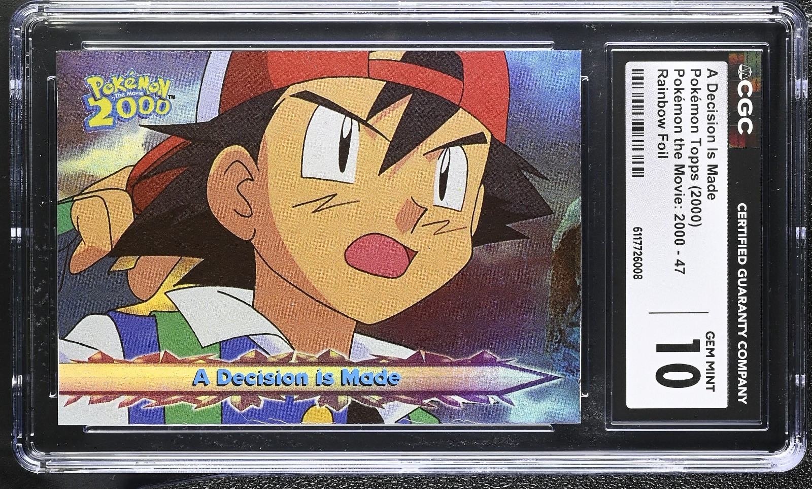 Pokemon Card A Decision is Made 47 Rainbow Foil The Movie 2000 Topps CGC 10