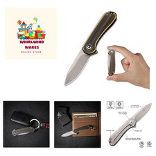 Compact 1.83" Folding Knife with Brass Handle - Ideal for Camping & Hunting