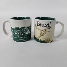 Starbucks Coffee Brasil 3 Oz Demitasse Espresso Mugs 2015 Lot of 2