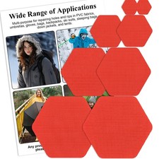8 PCS Red Down Jacket Repair Patches Self Adhesive Waterproof Nylon Repair