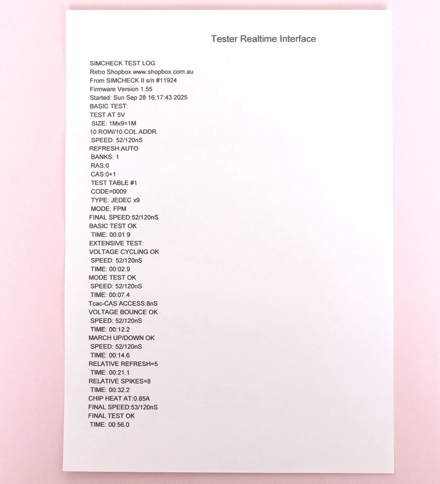 30 Pin 4MB RAM (4x 1MB Modules) Parity 5V 80ns Hitachi Memory TESTED w/ REPORT - Image 3 of 4