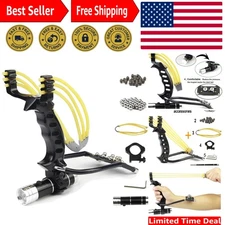 Black Wrist Sling Rocket - Powerful Slingshot with Metal Body and Accessories