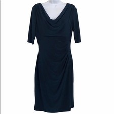 Ralph Lauren teal faux wrap side cinched dress women's size 10