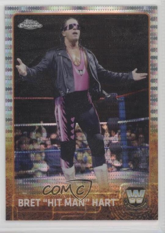 2015 Topps Chrome WWE Pulsar Refractor /75 Bret Hart Bret Hit Man Hart #79