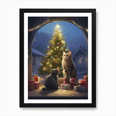 Weihnachtsbaum 8 Kunstdruck gerahmt Wandbild Poster Leinwanddruck Bild