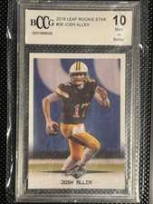 Leaf 2018 Rookie Star Josh Allen #08 BCCG 10 Wyoming Cowboys Football