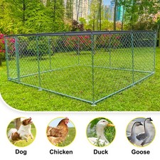 Metal Dog House 10x10ft Outdoor Playpen Cage Pet Exercise Fence Kennel With Roof