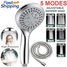 High Pressure Shower Head 5 Settings Handheld Shower Heads Spray With 5 FT Hose