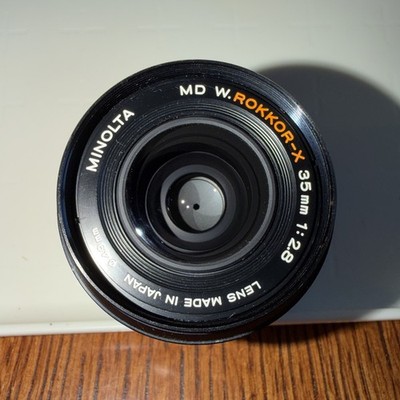 Minolta MD ROKKOR-X 35mm f/2.8 Manual Focus Lens w/ Original case, Hood