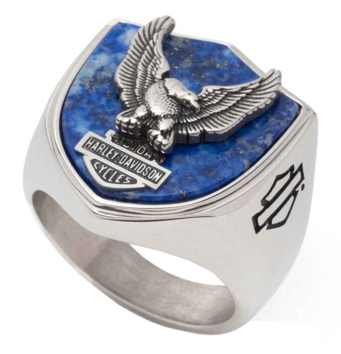 アリード リング Harley-Davidson Men's Flying Eagle Crest Ring, Stainless Steel