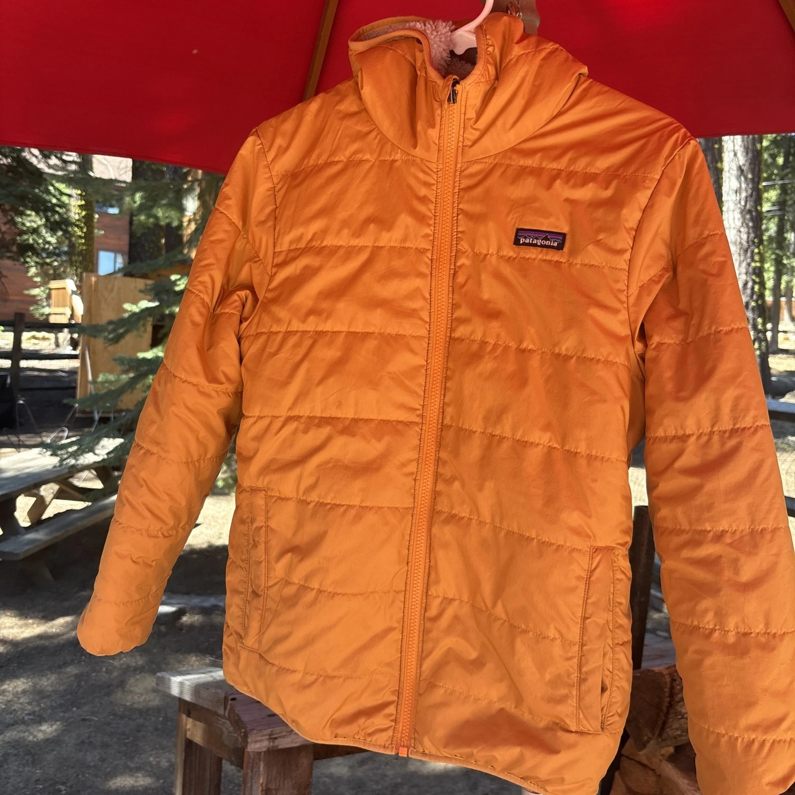 Patagonia Kids Retro Reversible Fleece Hooded Jacket XL14 Preowned